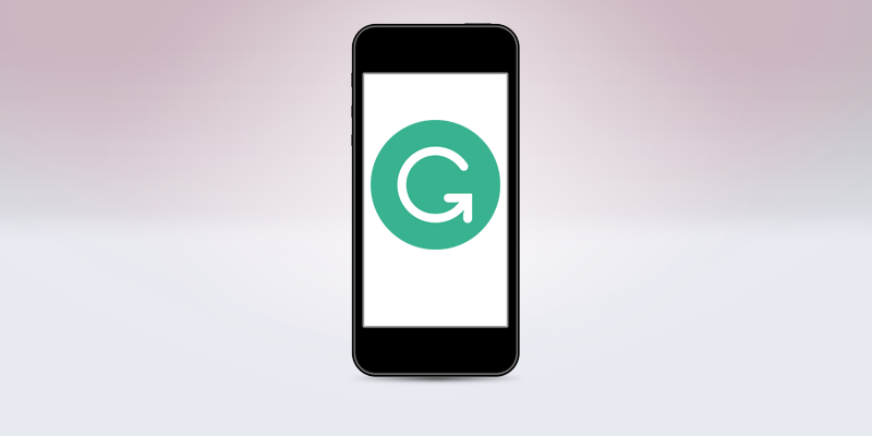 Logo de Grammarly sur un écran de smartphone